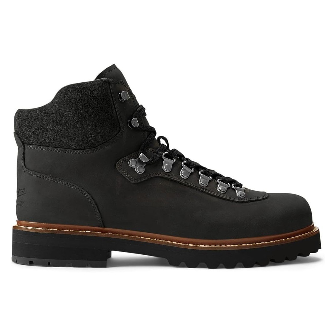 Polo Ralph Lauren Men's 9.5 D Alpine Leather Trail Boots Black Suede Hiking Nib